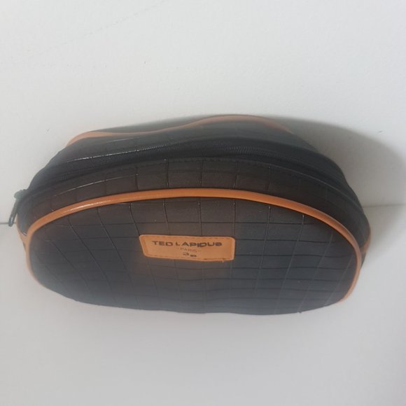 Vintage TED LAPIDUS Paris 3S Toiletry Cosmetic Bag Vinyl Faux Leather Taiwan - Picture 10 of 11